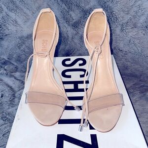 Open toe high heel sandal nude